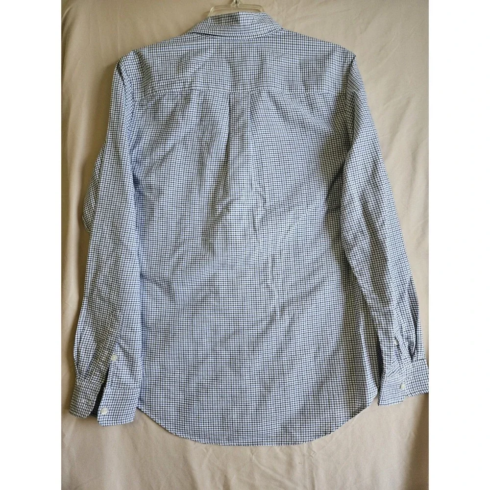 Ralph Lauren Boys XL 18-20 Blue White Gingham Check Cotton Button Down Shirt